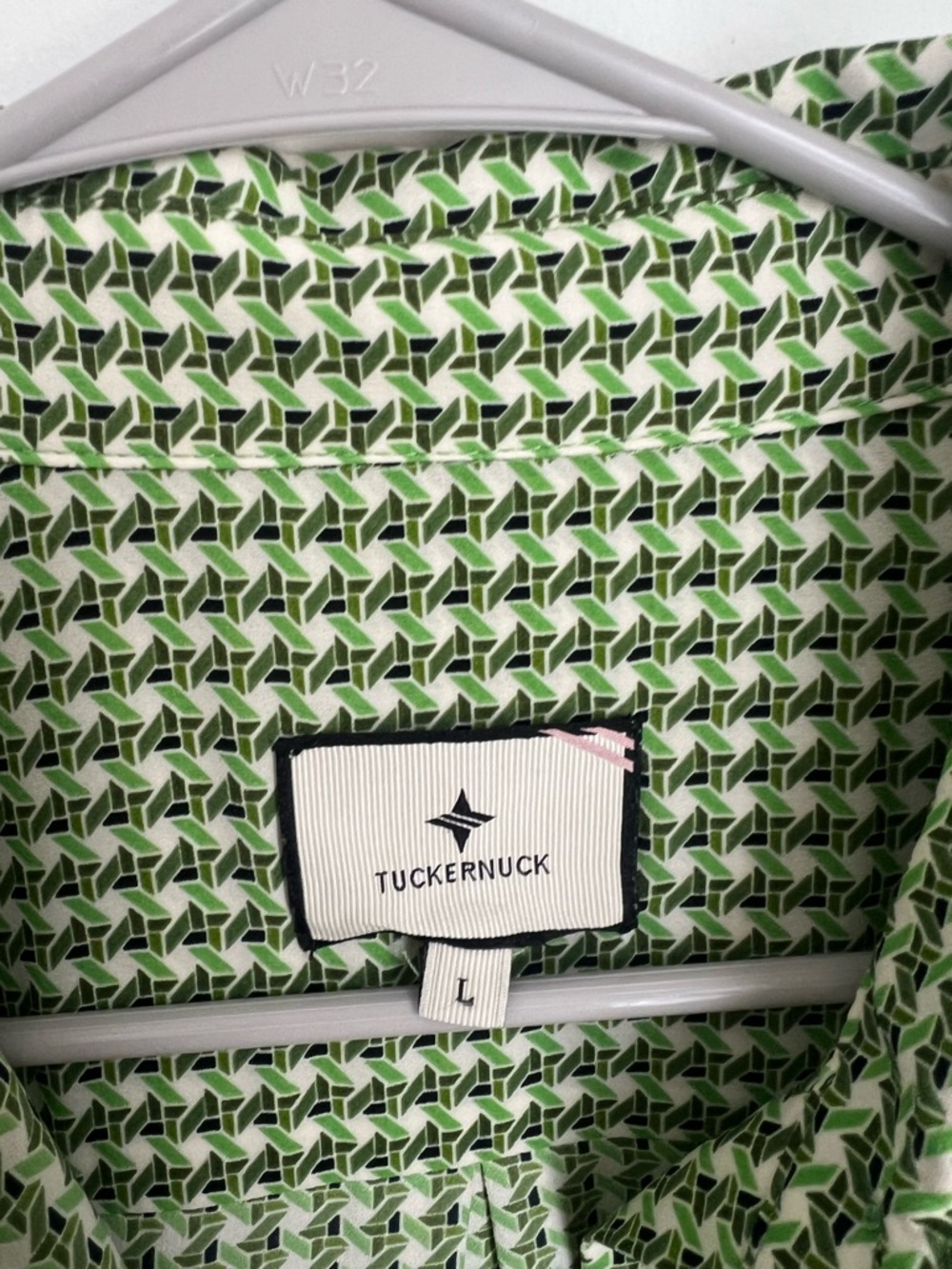 Tuckernuck Verdant Lucille Geo Basketweave Green Print Dress Women's Large - Picture 6 of 8